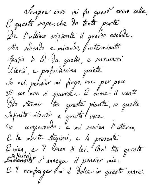 Leopardi, L'infinito