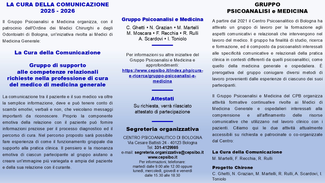 2 LOCANDINA La Cura della Comunicazione CPB 2025 26 B