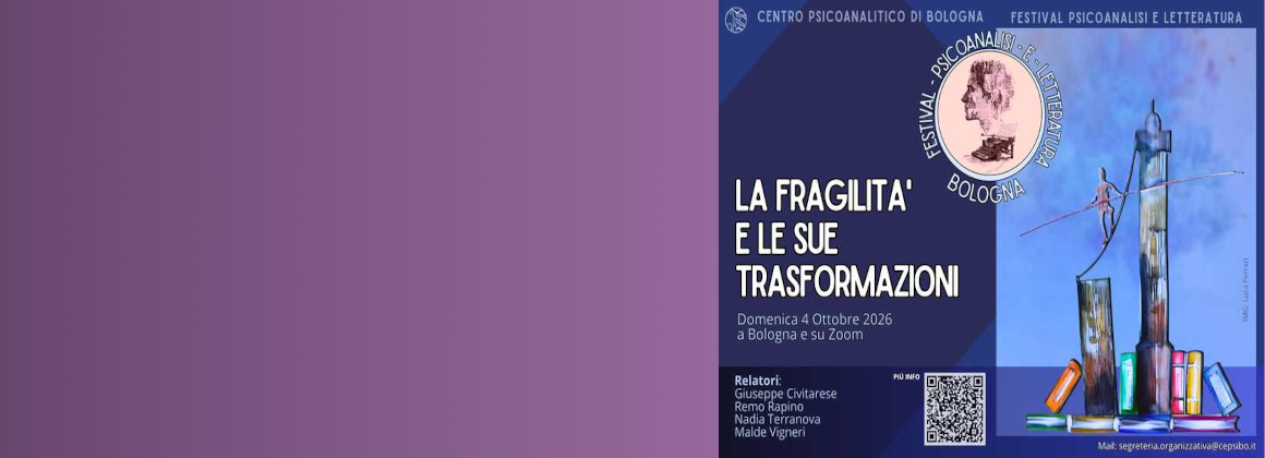 <span style="color:yellow!important;">4 Ottobre 2026:</span><br/>Festival di<br/>Psicoanalisi e Letteratura